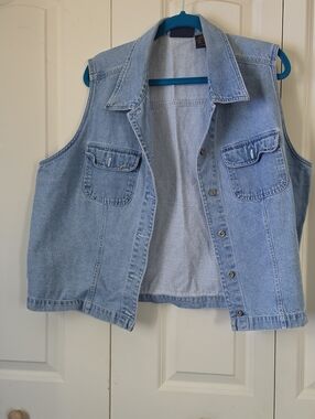 Faded Glory Light Blue Denim Vest